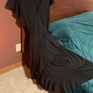 Ballet inspired black wrap dress